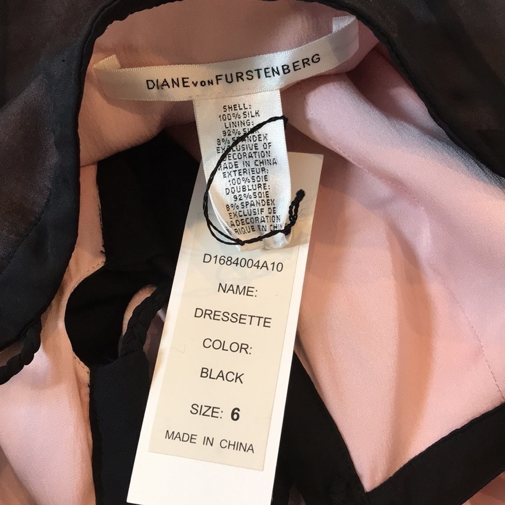 ⛔️SOLD⛔️New DIANE VON FURSTENBERG Black Dressette Silk Dress Size 6 - Picture 11 of 12